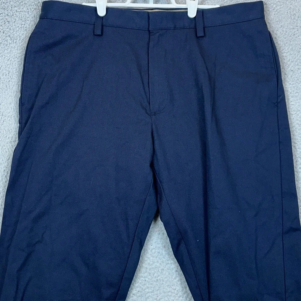 NEW Banana Republic Pants Mens 36X34 Navy Chinos Flat Front Straight Leg Stretch